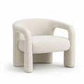 Fauteuil de salon arrondi en tissu crème, 82 × 78 × 73 cm